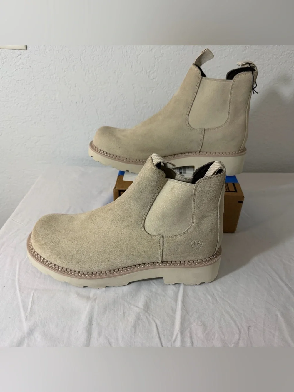 Ariat Beige Suede Chukka Boots for Men